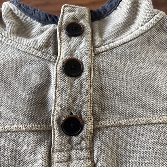 Carbon 2 Cobalt 9 Yards Textured Henley Pullover Sweatshirt Mens sz Large - Picture 10 of 10